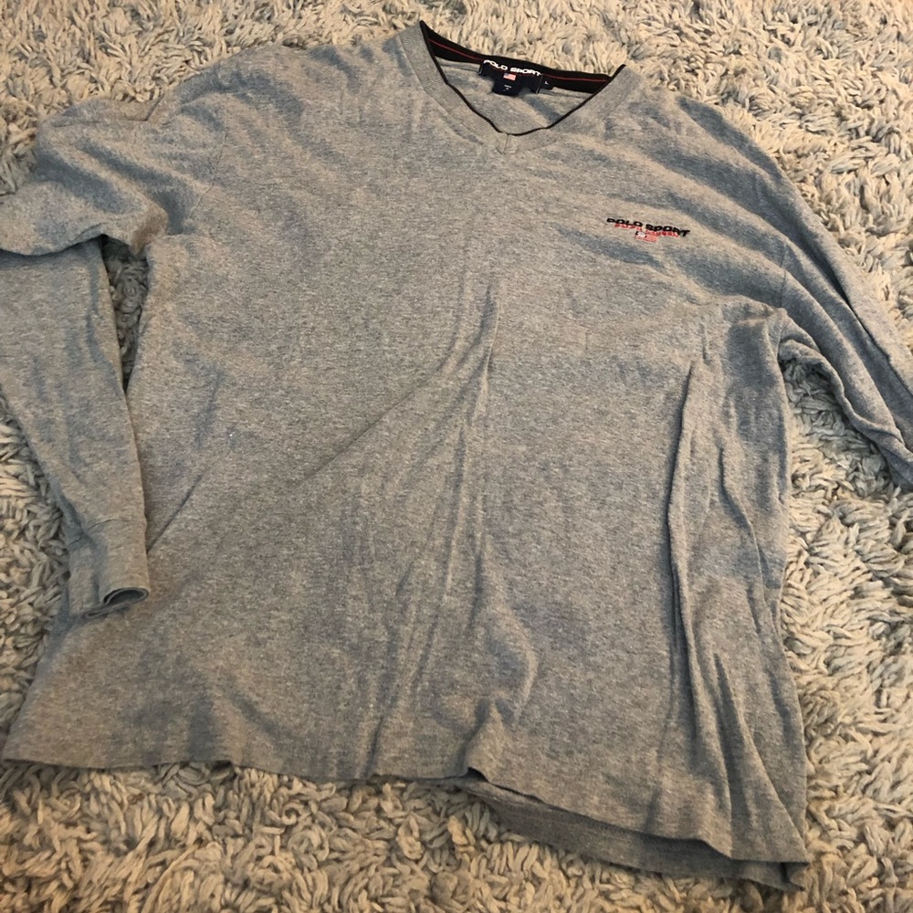 Vintage polo sport grey v neck men’s large